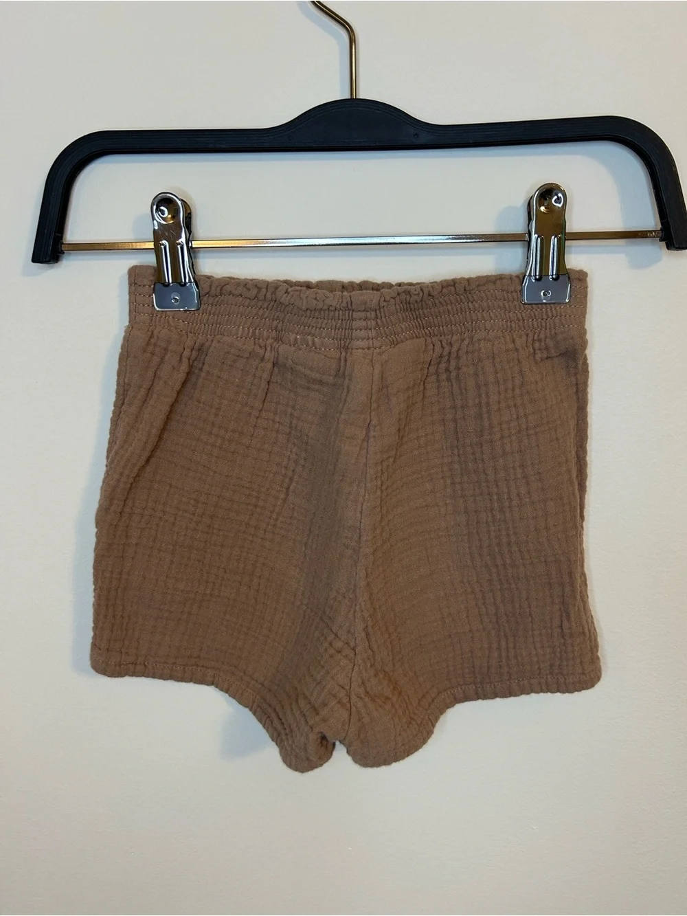 H&M Baby Cotton Gauze Shorts, Set of 2 - Pink Stripe & Brown, Size 12 Months